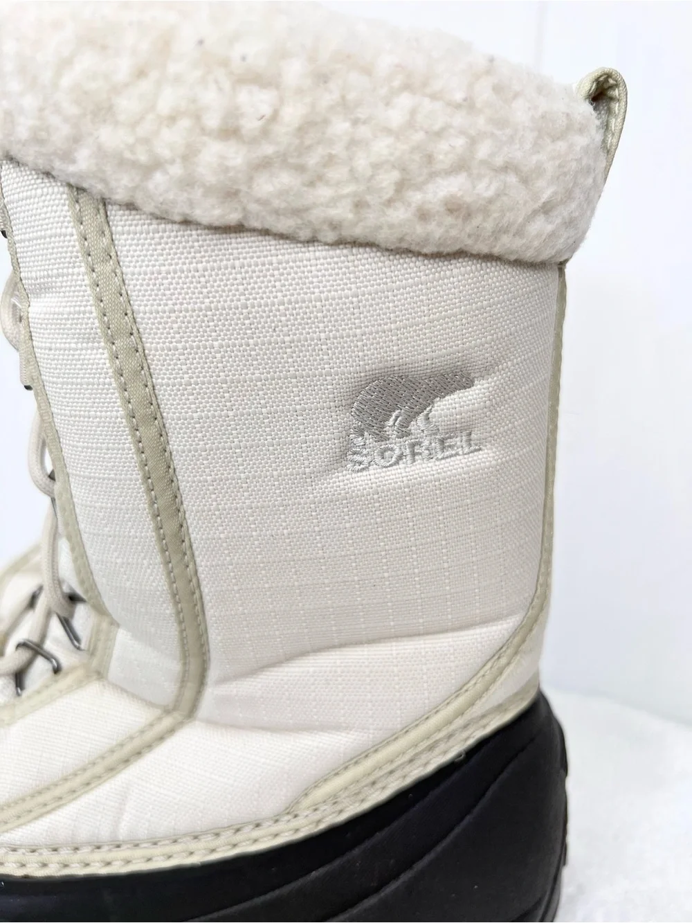Sorel Cumberland Womens 8 Winter Boots White Black Insulated Snow NL1436